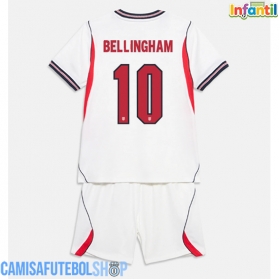 Camisa de time de futebol Inglaterra Jude Bellingham #10 Replicas 1º Equipamento Infantil Mundo 2026 Manga Curta (+ Calças curtas)
